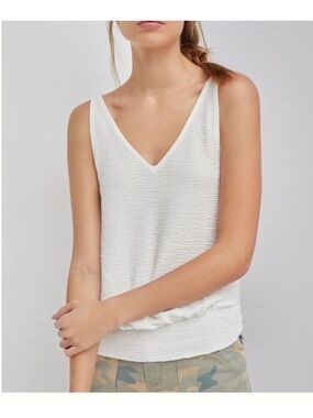 Anthropologie Zahra V-Neck Tank - Off White - Size XS